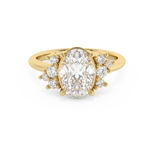 Emerald Solitaire Lab Grown Diamond Engagement Ring
