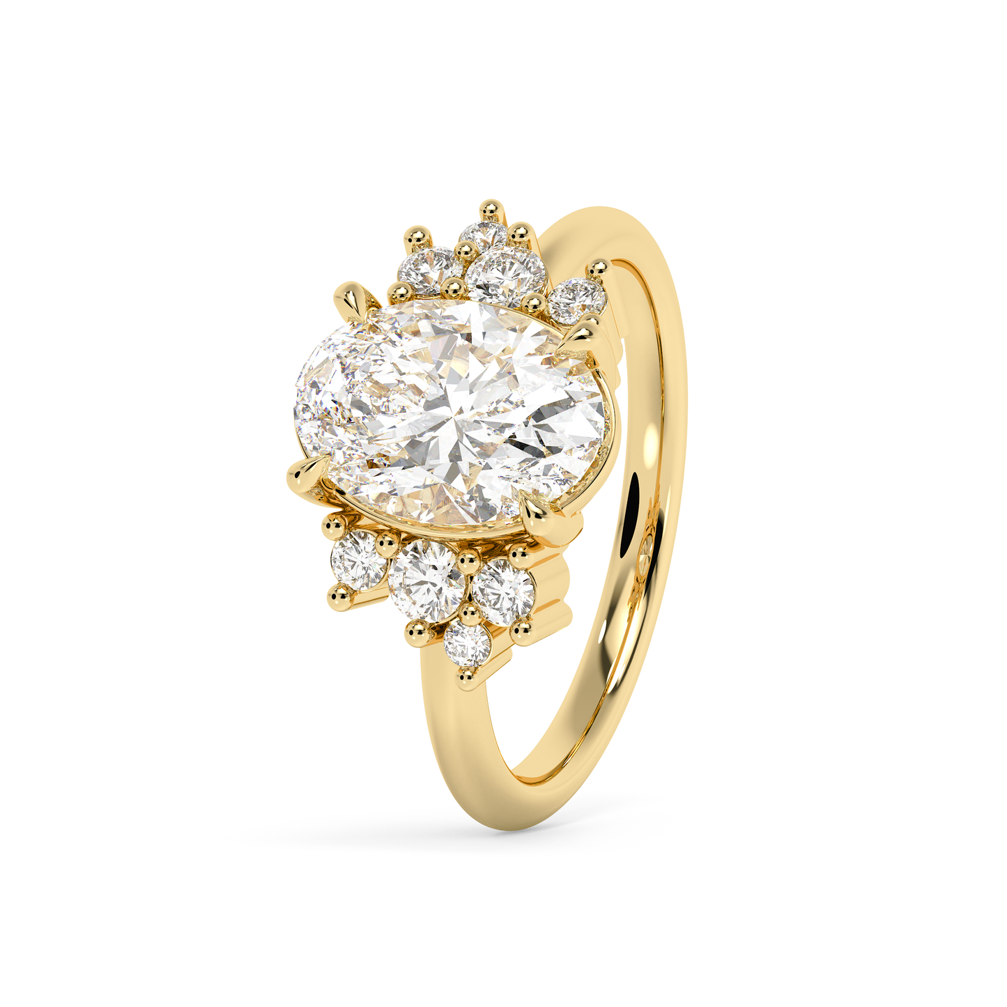Emerald Solitaire Lab Grown Diamond Engagement Ring