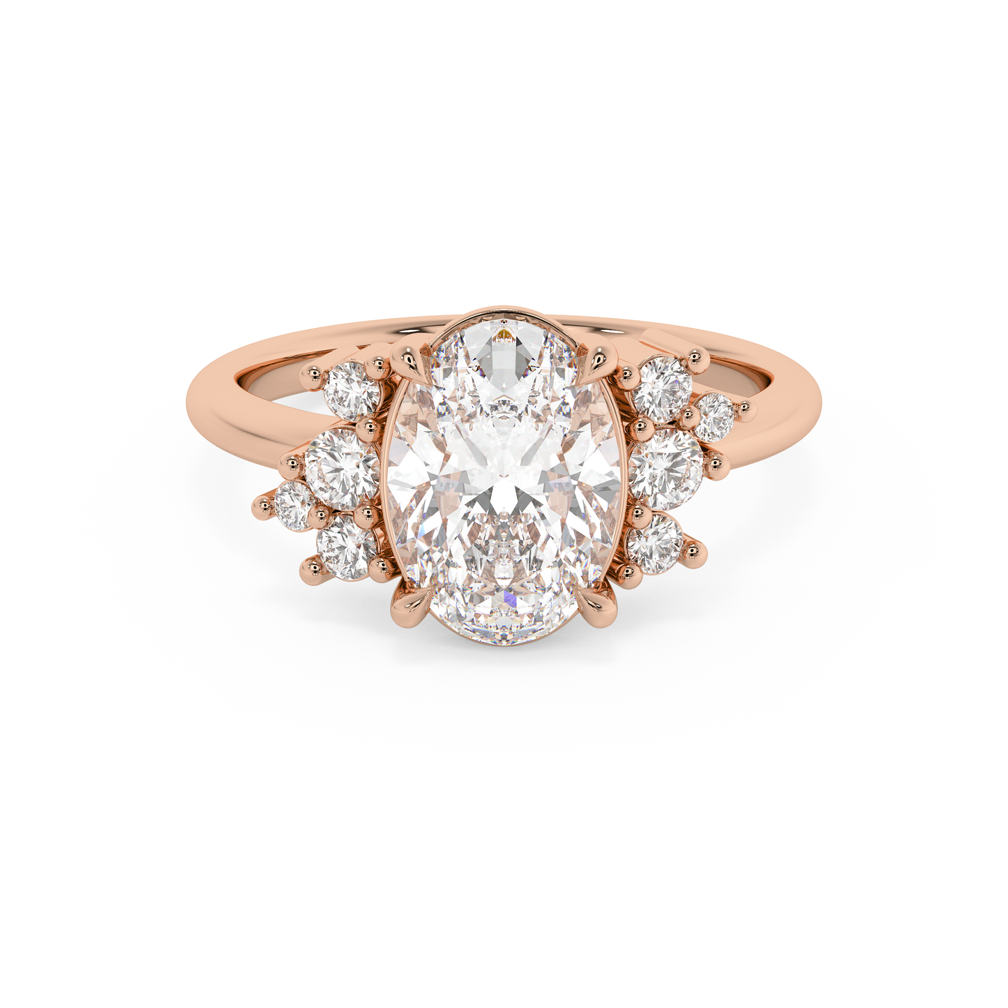 Emerald Solitaire Lab Grown Diamond Engagement Ring