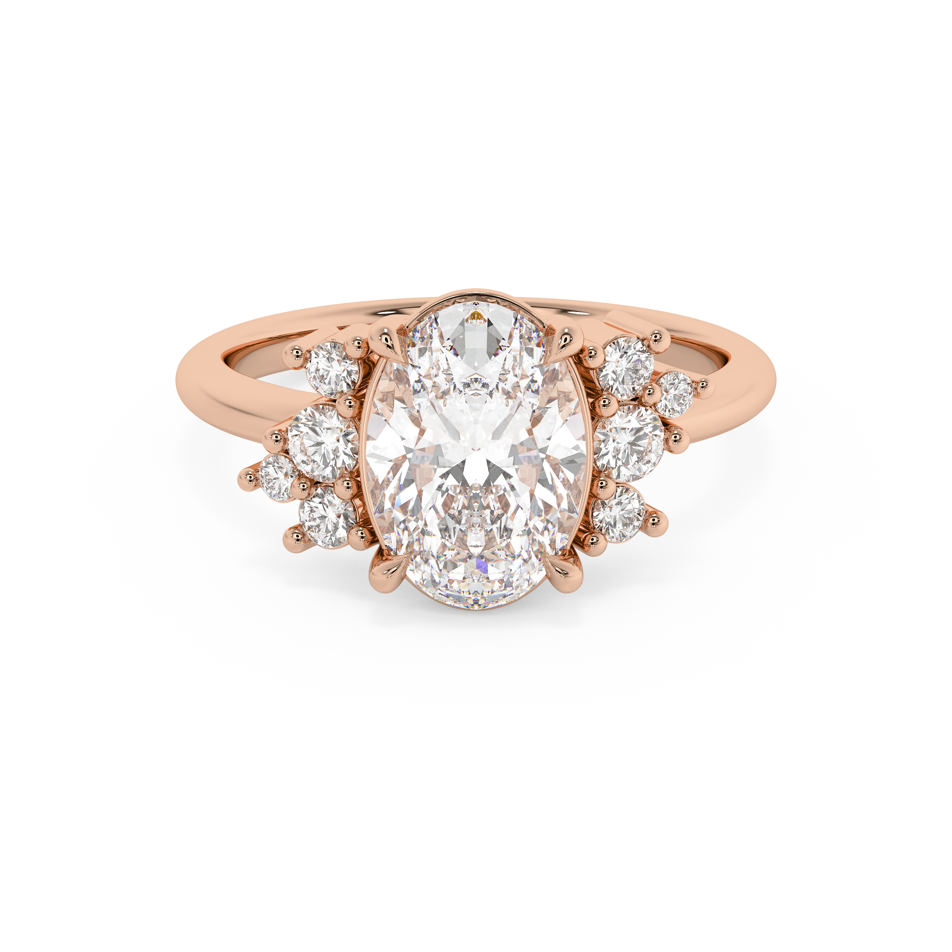 Emerald Solitaire Lab Grown Diamond Engagement Ring