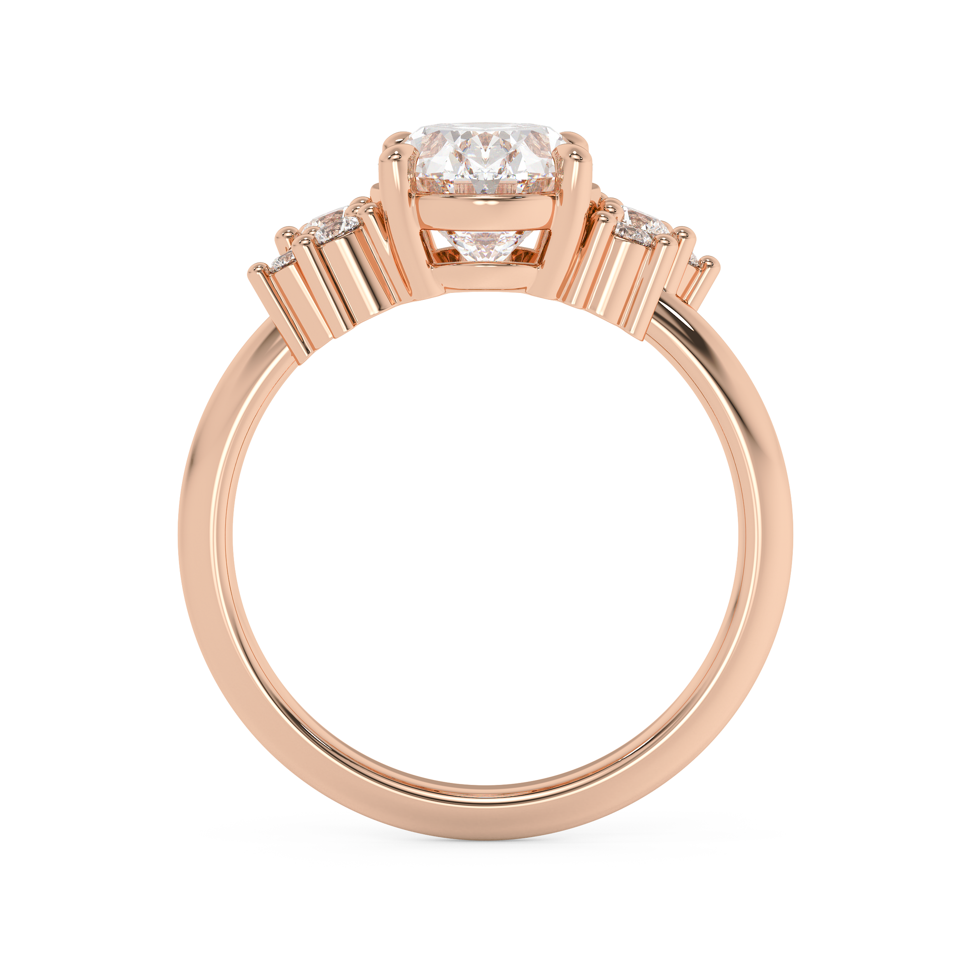 Emerald Solitaire Lab Grown Diamond Engagement Ring