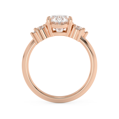 Emerald Solitaire Lab Grown Diamond Engagement Ring