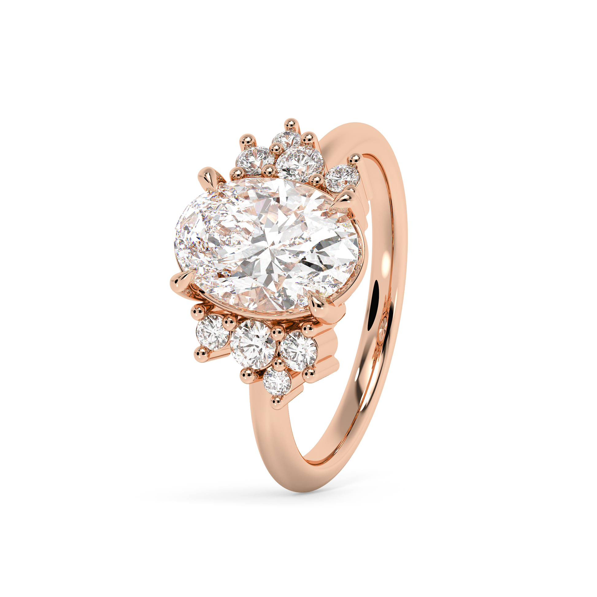Emerald Solitaire Lab Grown Diamond Engagement Ring
