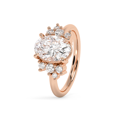 Emerald Solitaire Lab Grown Diamond Engagement Ring