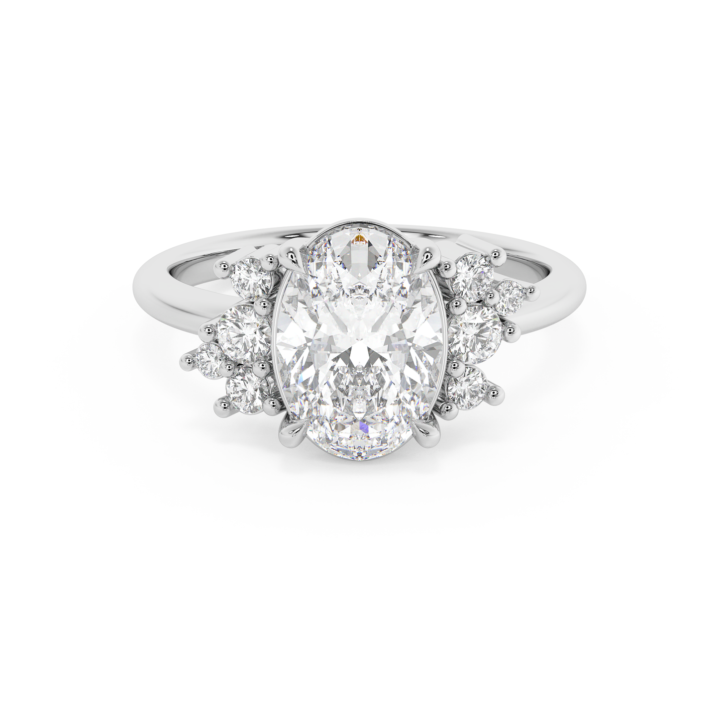 Emerald Solitaire Lab Grown Diamond Engagement Ring