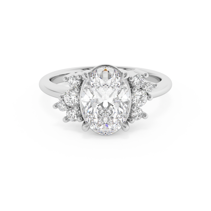 Emerald Solitaire Lab Grown Diamond Engagement Ring
