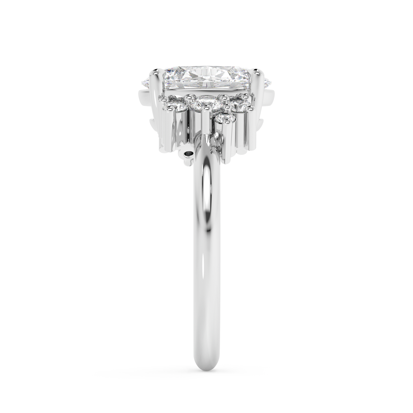 Emerald Solitaire Lab Grown Diamond Engagement Ring