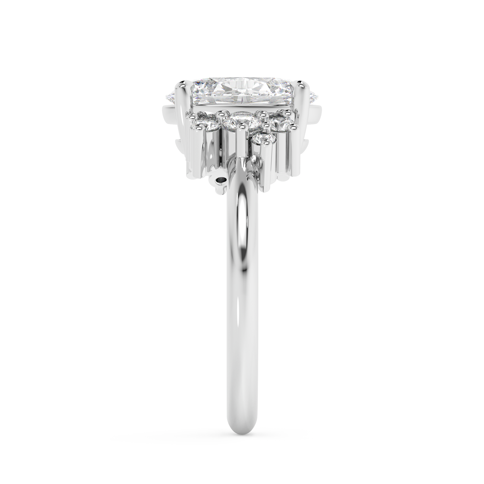 Emerald Solitaire Lab Grown Diamond Engagement Ring