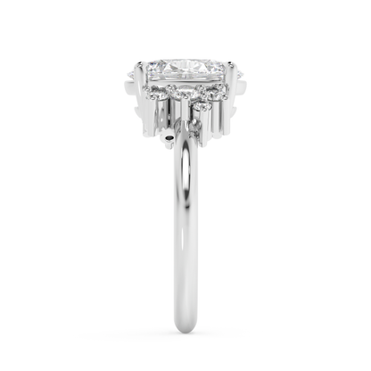 Emerald Solitaire Lab Grown Diamond Engagement Ring