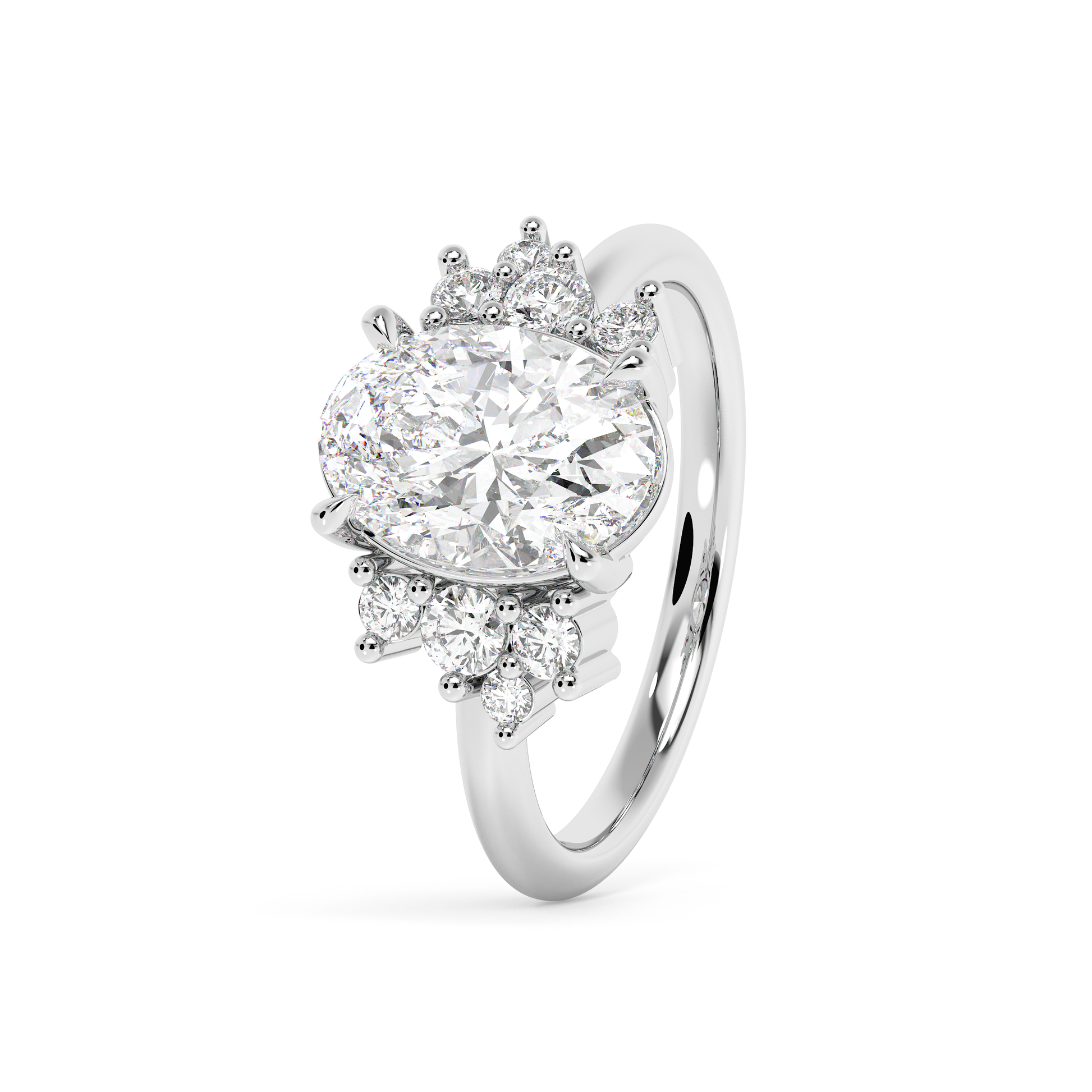 Emerald Solitaire Lab Grown Diamond Engagement Ring