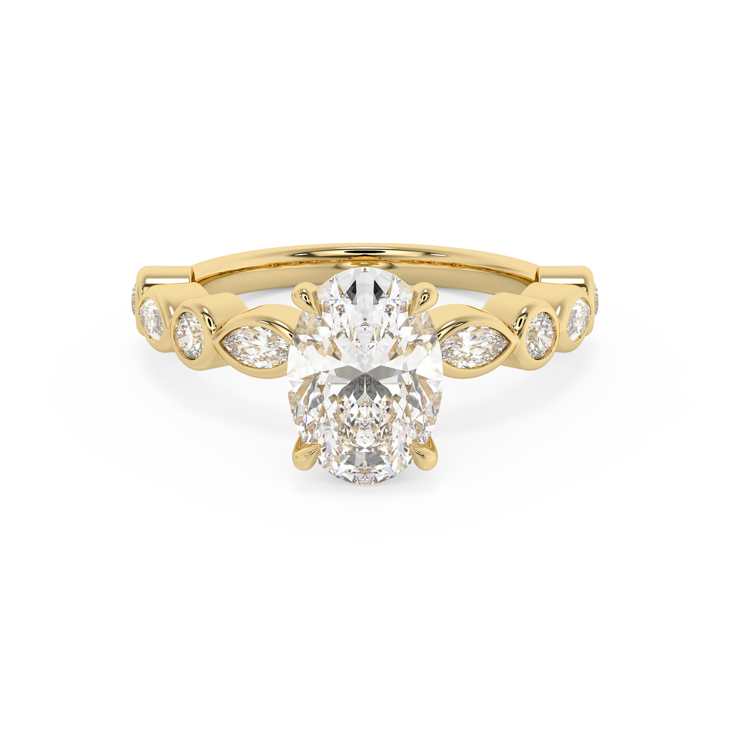 Emerald Solitaire Lab Grown Diamond Engagement Ring