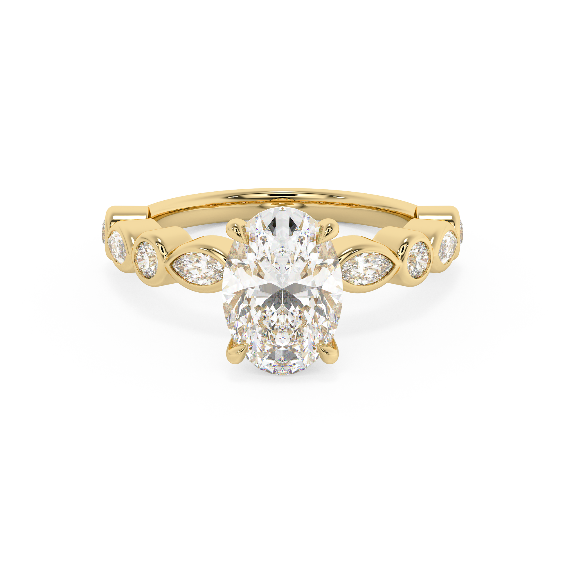 Emerald Solitaire Lab Grown Diamond Engagement Ring