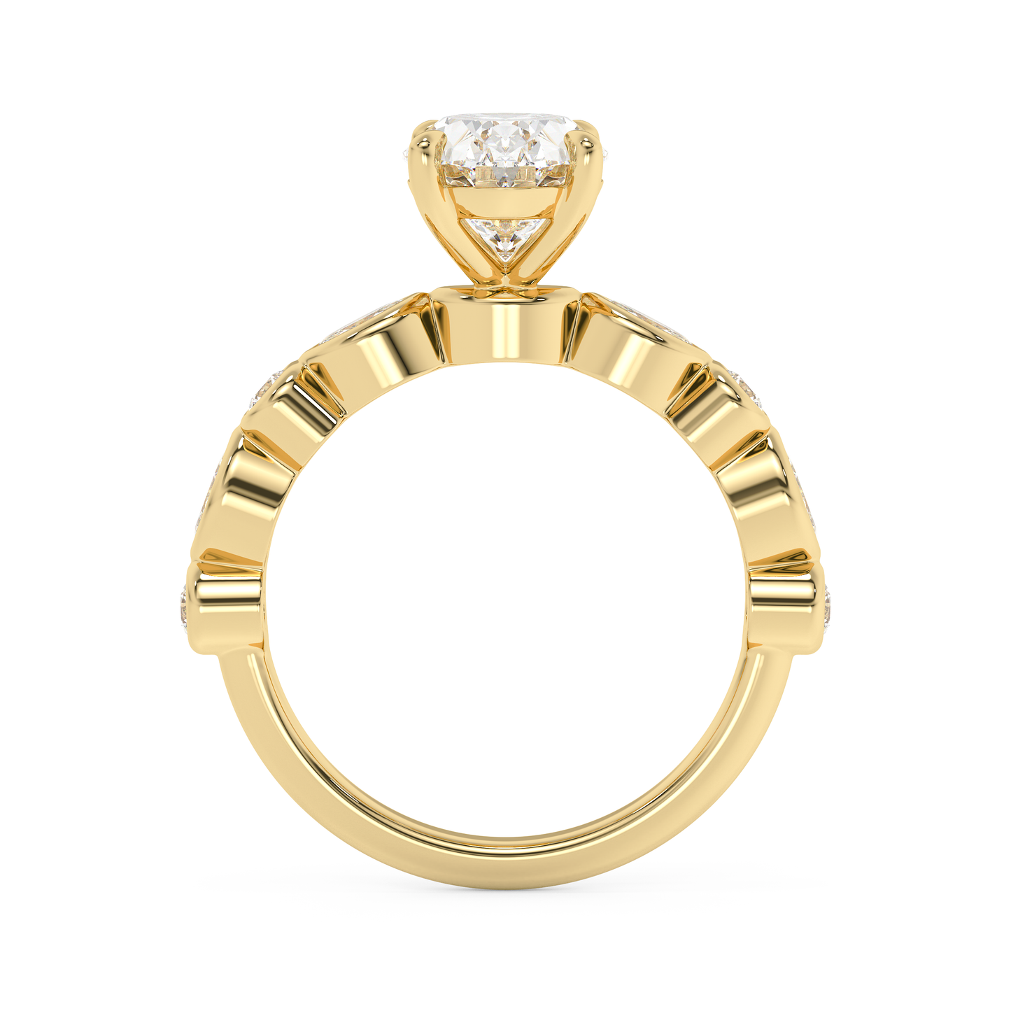 Emerald Solitaire Lab Grown Diamond Engagement Ring