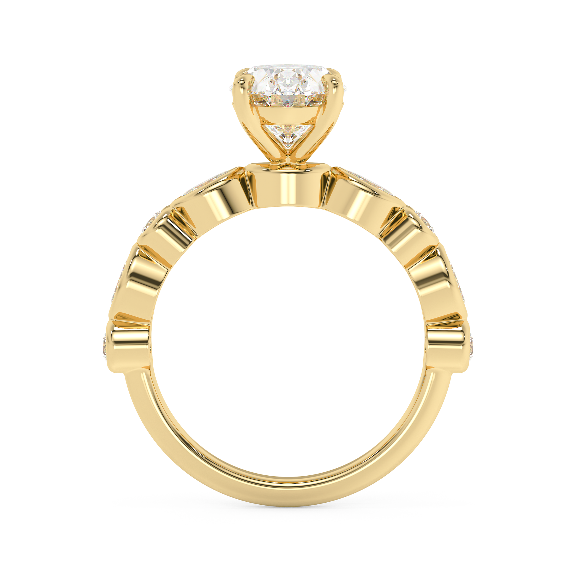Emerald Solitaire Lab Grown Diamond Engagement Ring