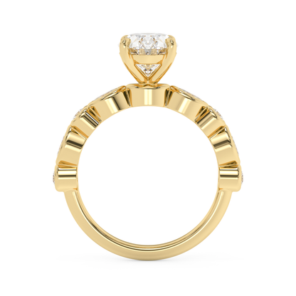 Emerald Solitaire Lab Grown Diamond Engagement Ring