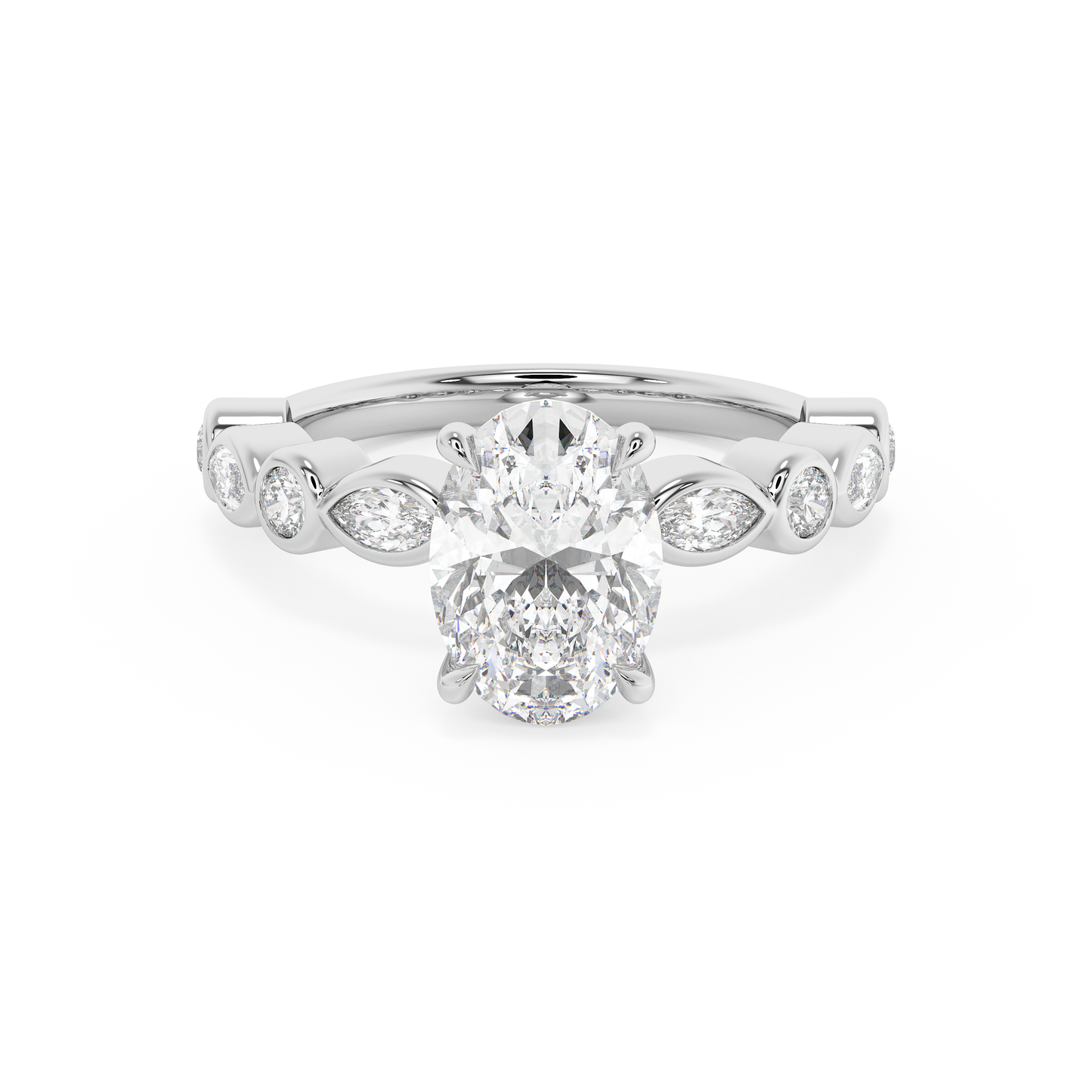 Emerald Solitaire Lab Grown Diamond Engagement Ring