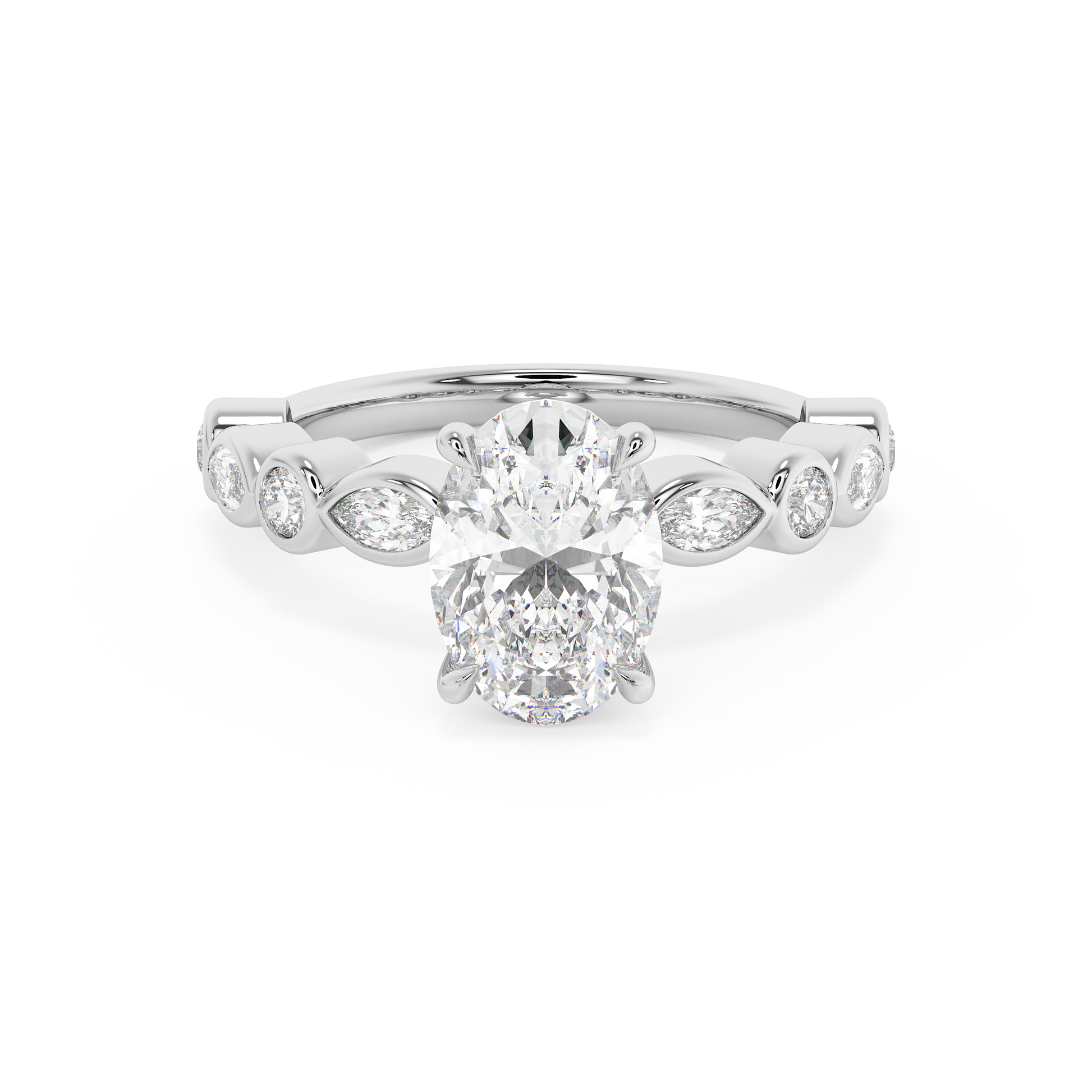 Emerald Solitaire Lab Grown Diamond Engagement Ring