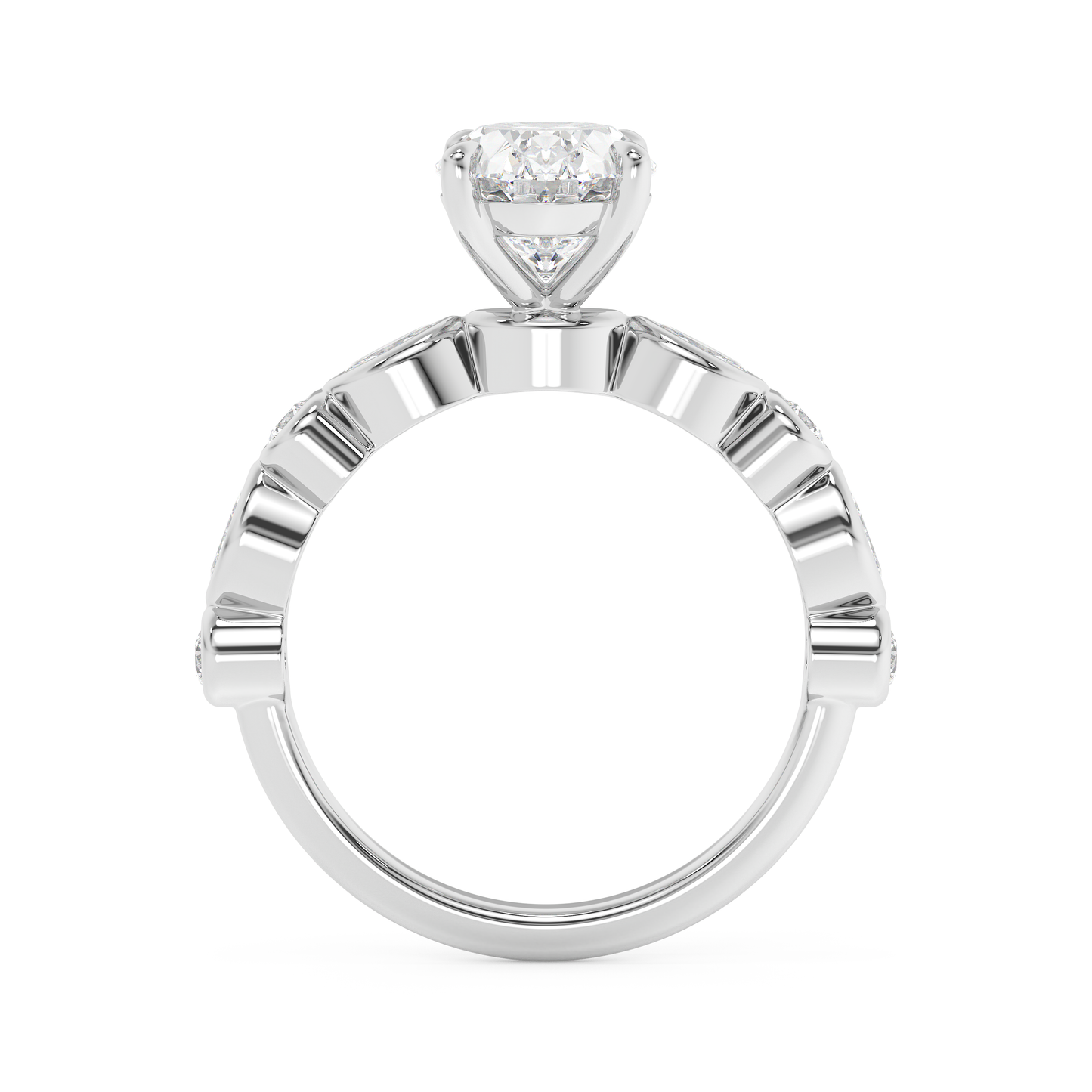 Emerald Solitaire Lab Grown Diamond Engagement Ring