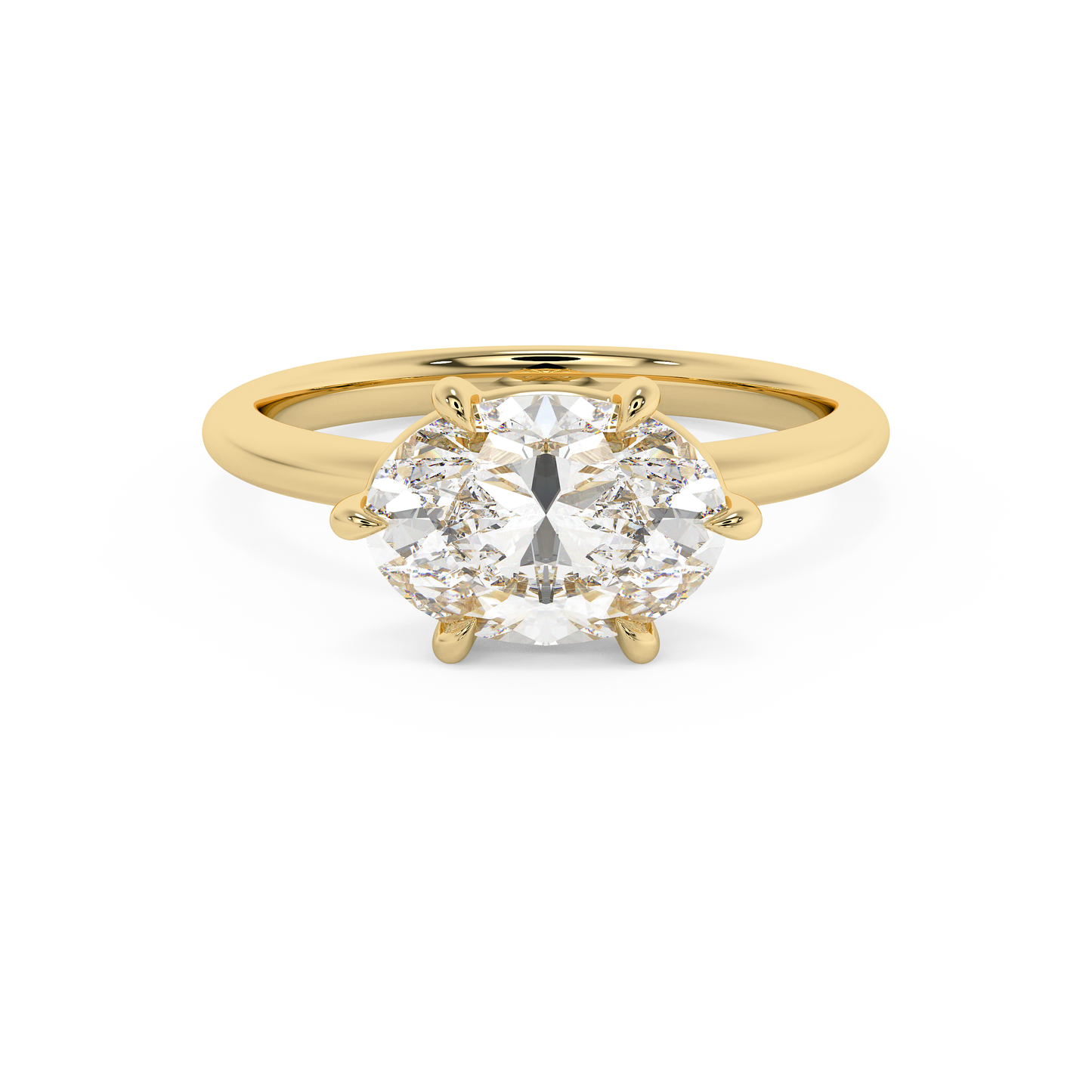 Emerald Solitaire Lab Grown Diamond Engagement Ring
