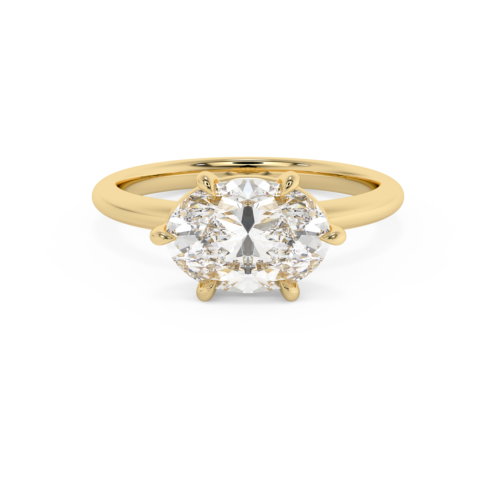 Emerald Solitaire Lab Grown Diamond Engagement Ring