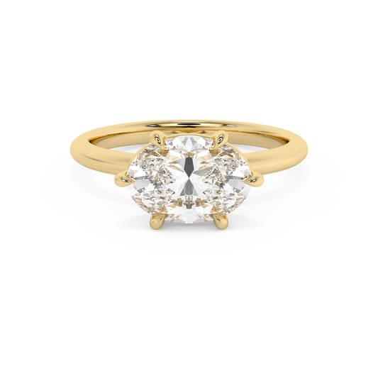 Emerald Solitaire Lab Grown Diamond Engagement Ring