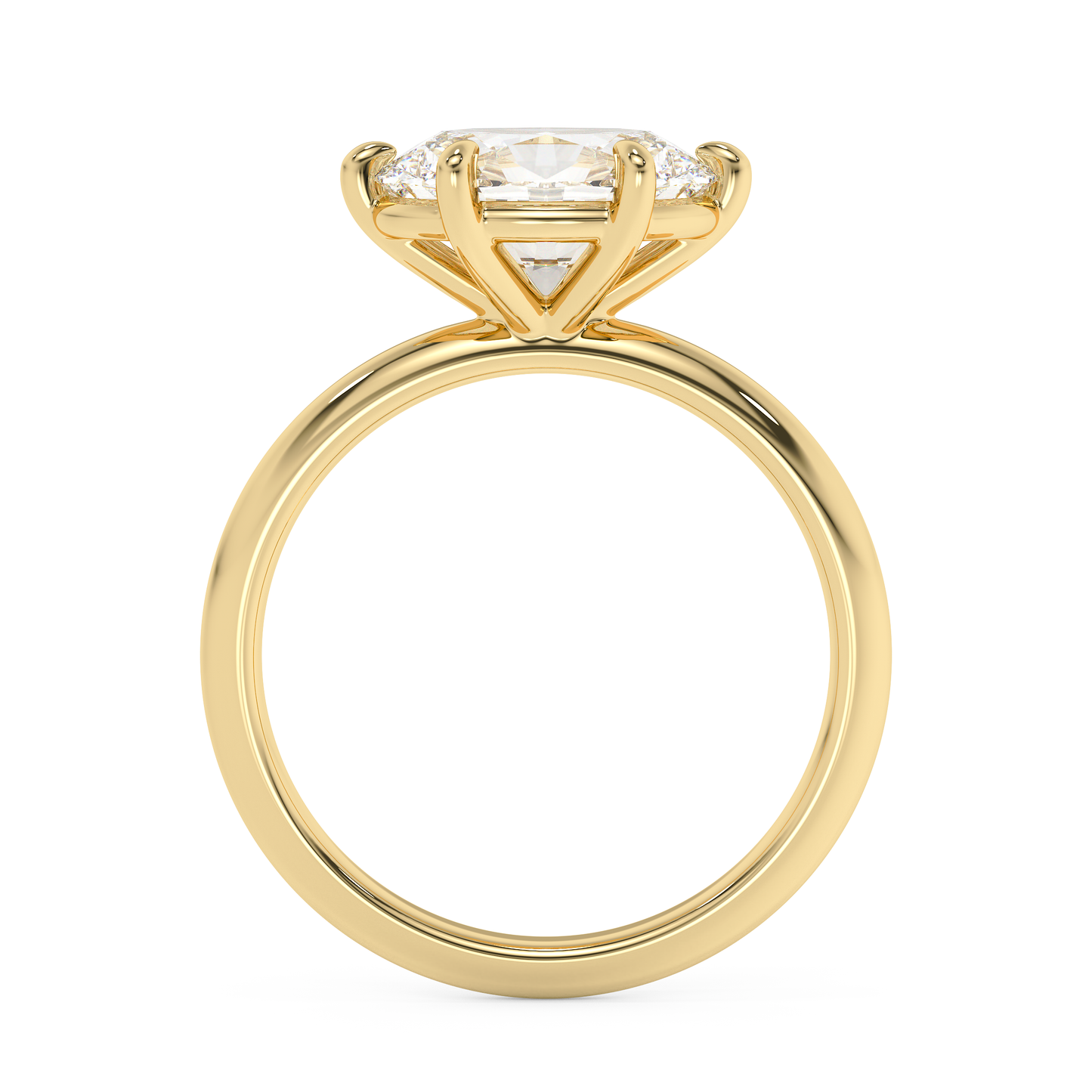 Emerald Solitaire Lab Grown Diamond Engagement Ring