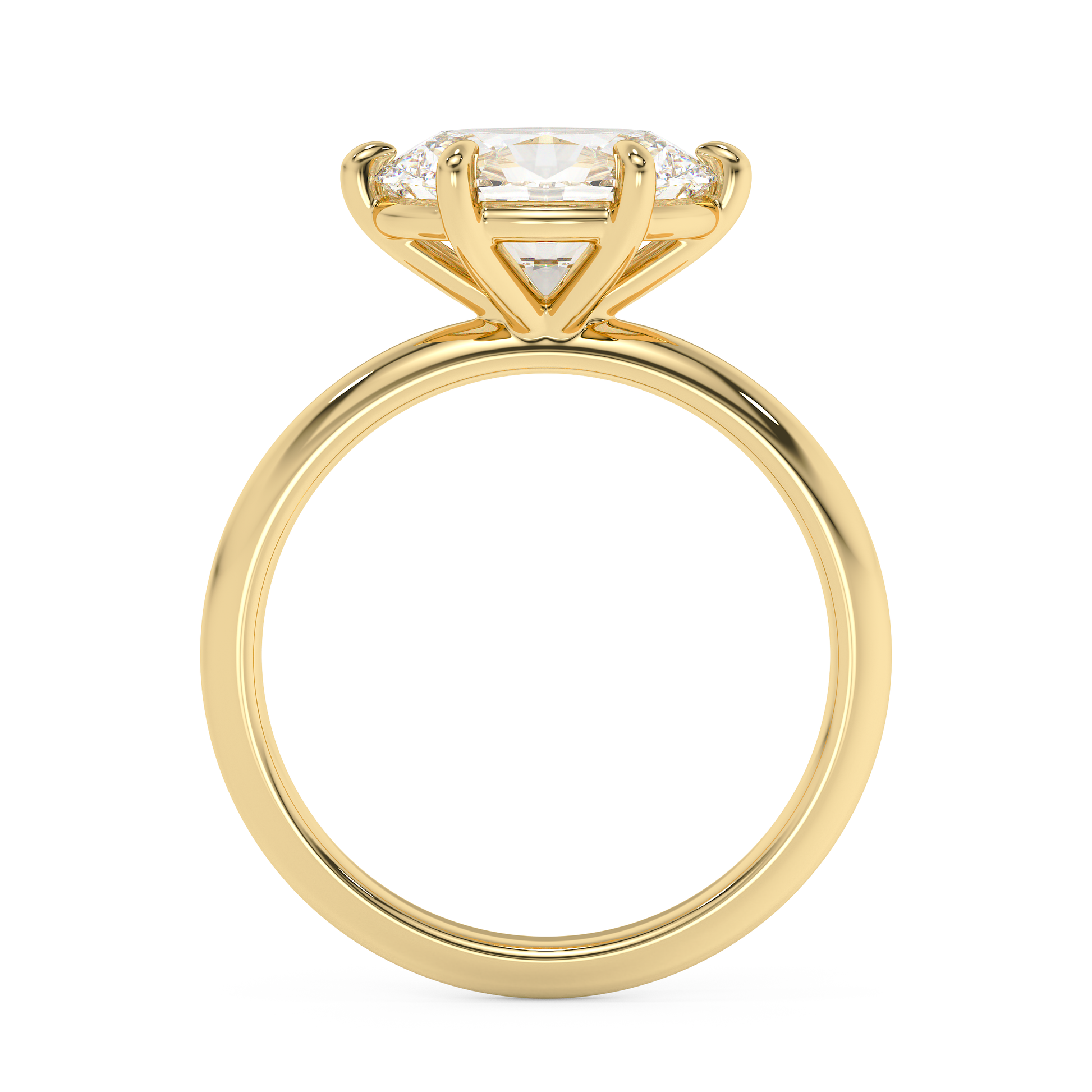 Emerald Solitaire Lab Grown Diamond Engagement Ring