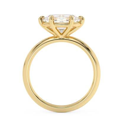 Emerald Solitaire Lab Grown Diamond Engagement Ring