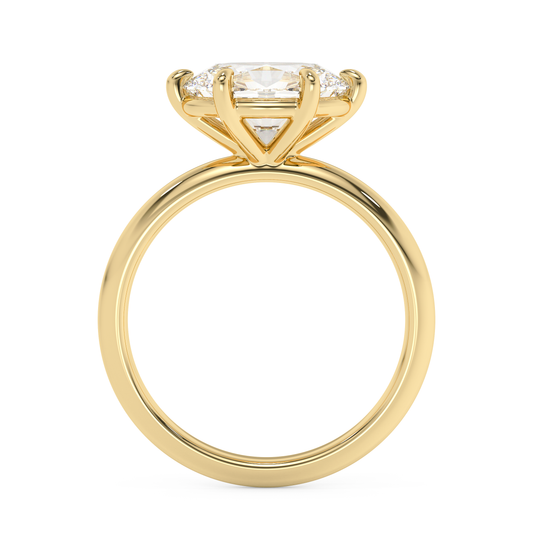 Emerald Solitaire Lab Grown Diamond Engagement Ring