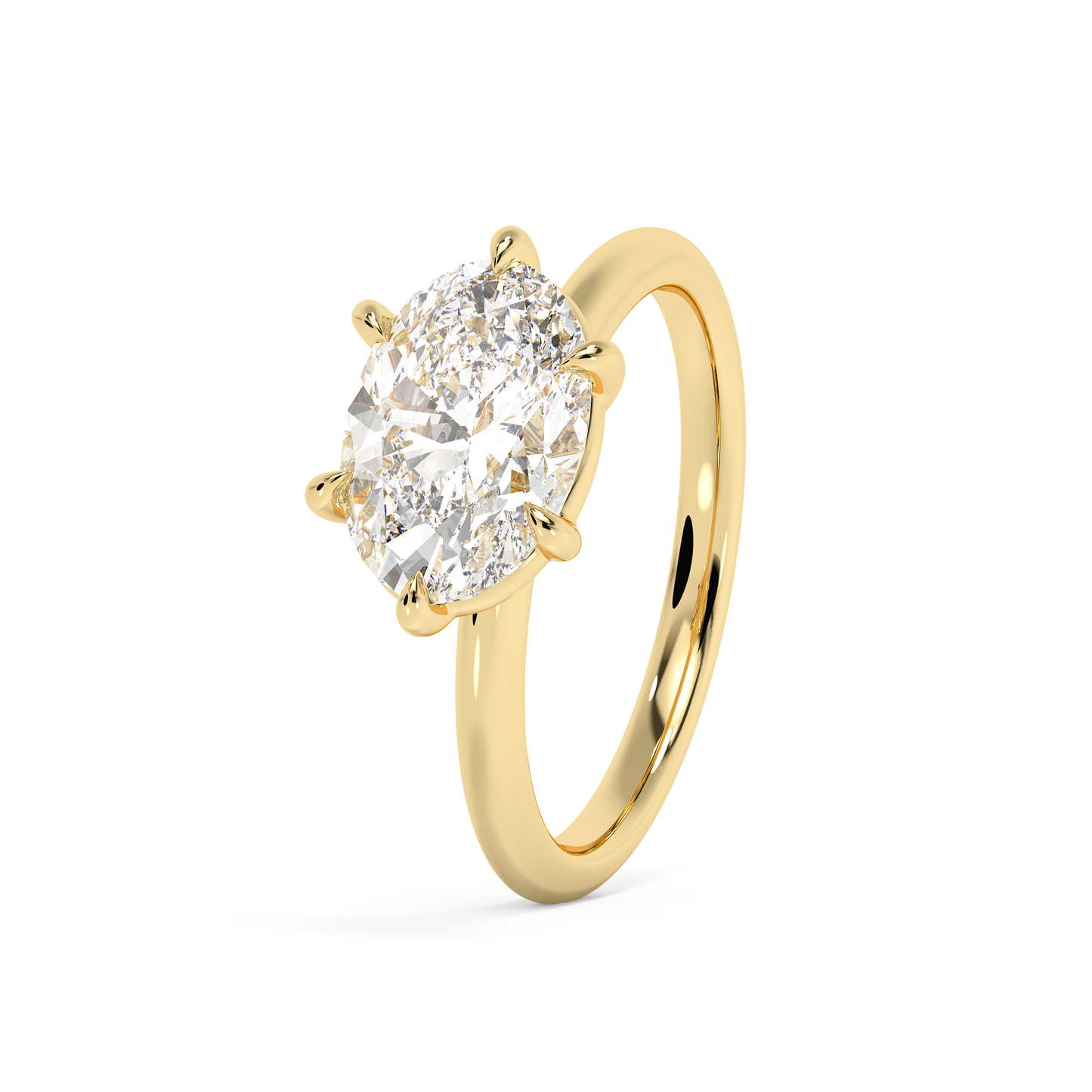 Emerald Solitaire Lab Grown Diamond Engagement Ring