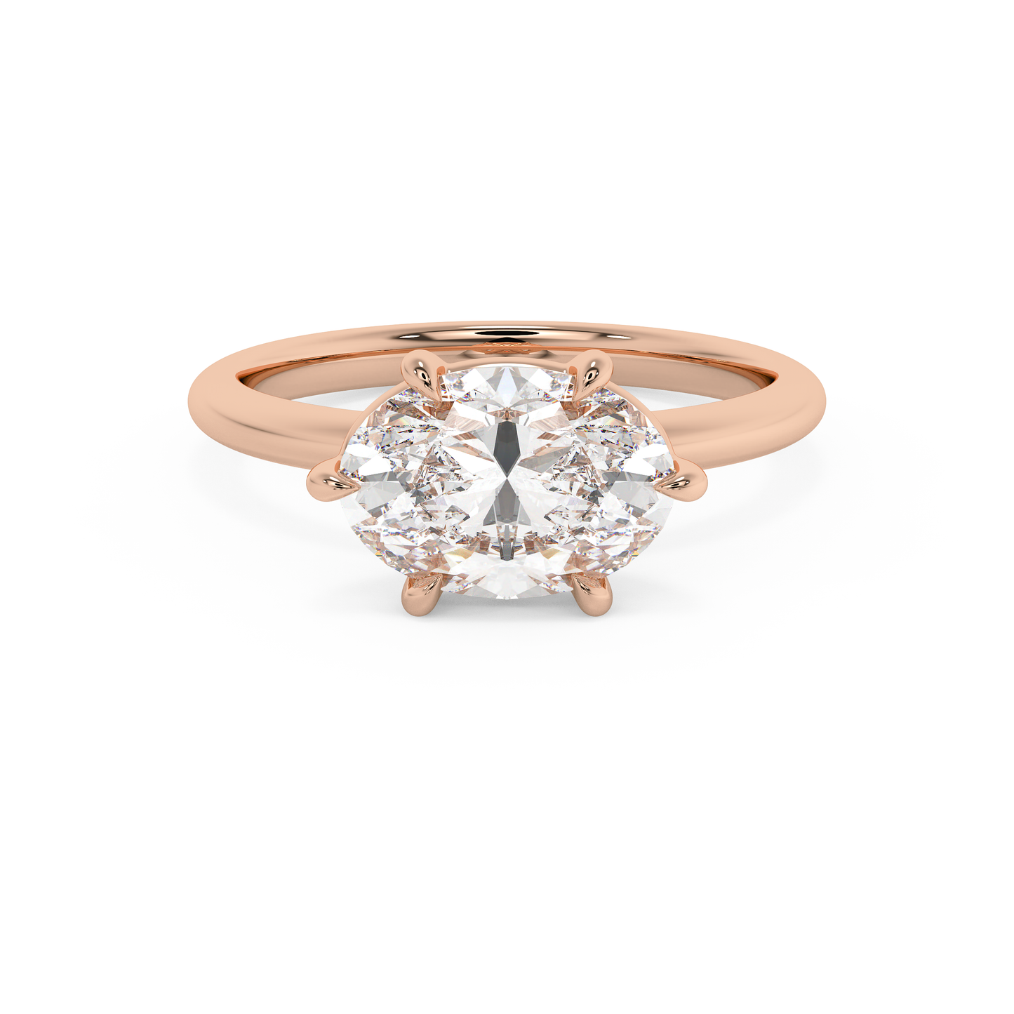 Emerald Solitaire Lab Grown Diamond Engagement Ring