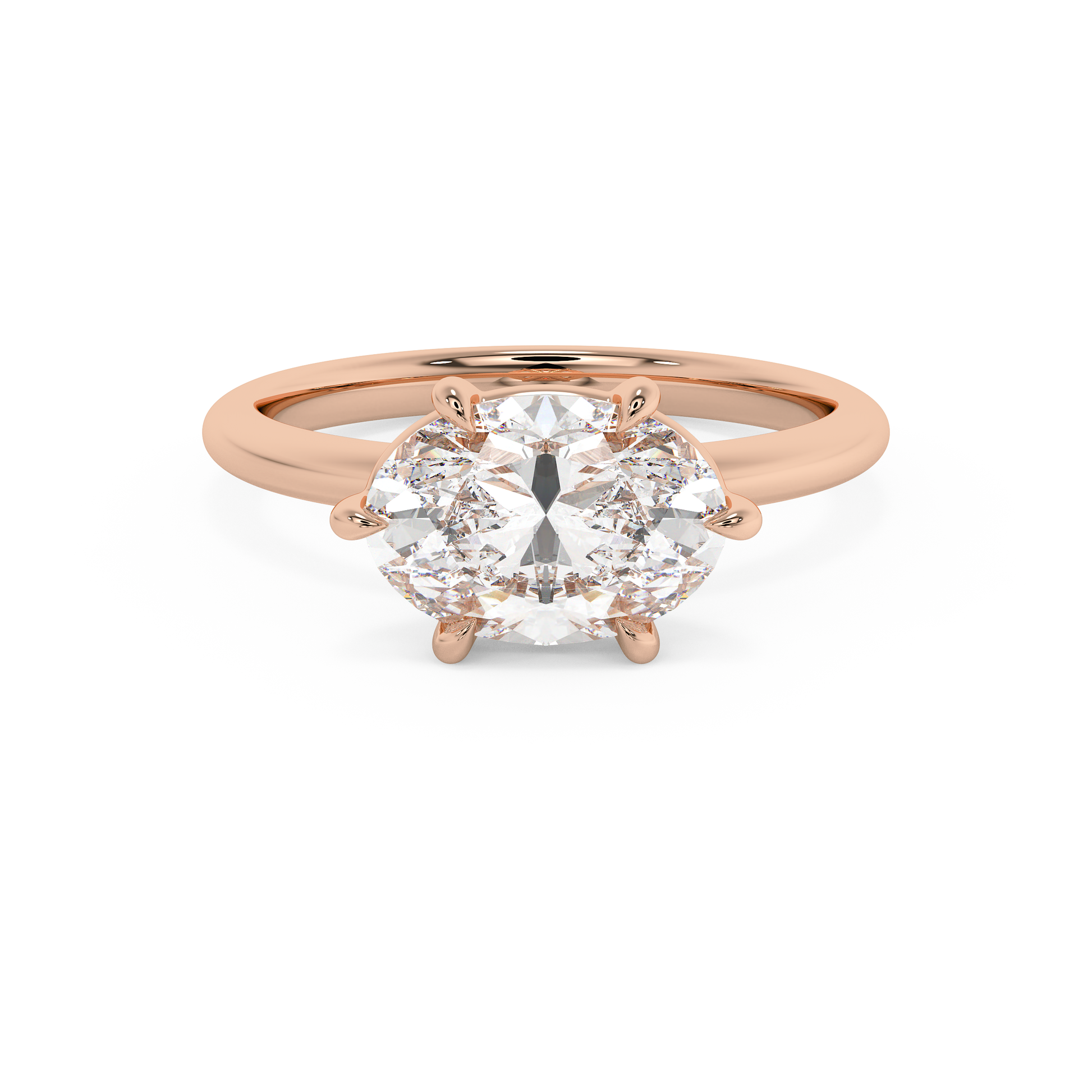 Emerald Solitaire Lab Grown Diamond Engagement Ring