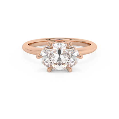 Emerald Solitaire Lab Grown Diamond Engagement Ring