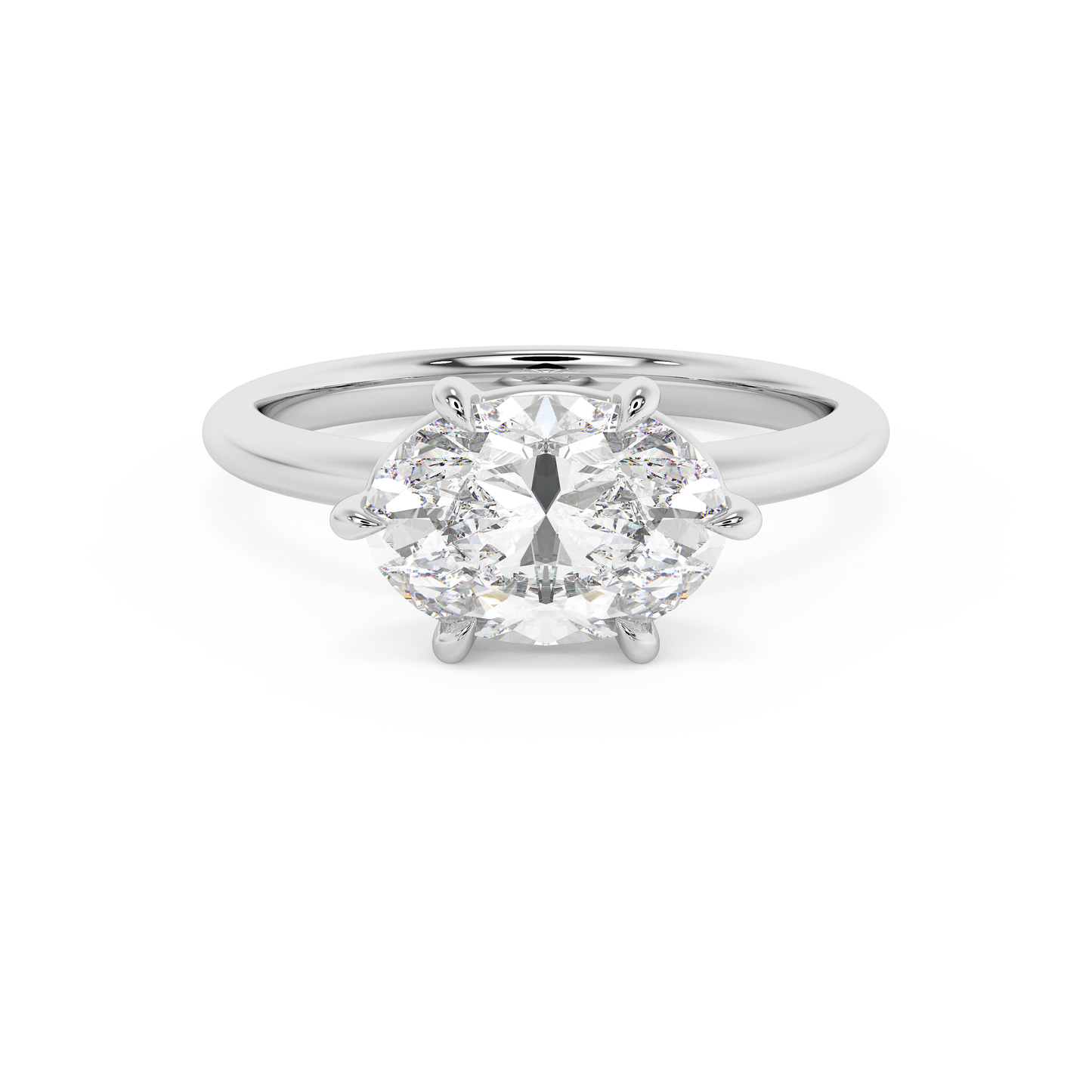 Emerald Solitaire Lab Grown Diamond Engagement Ring