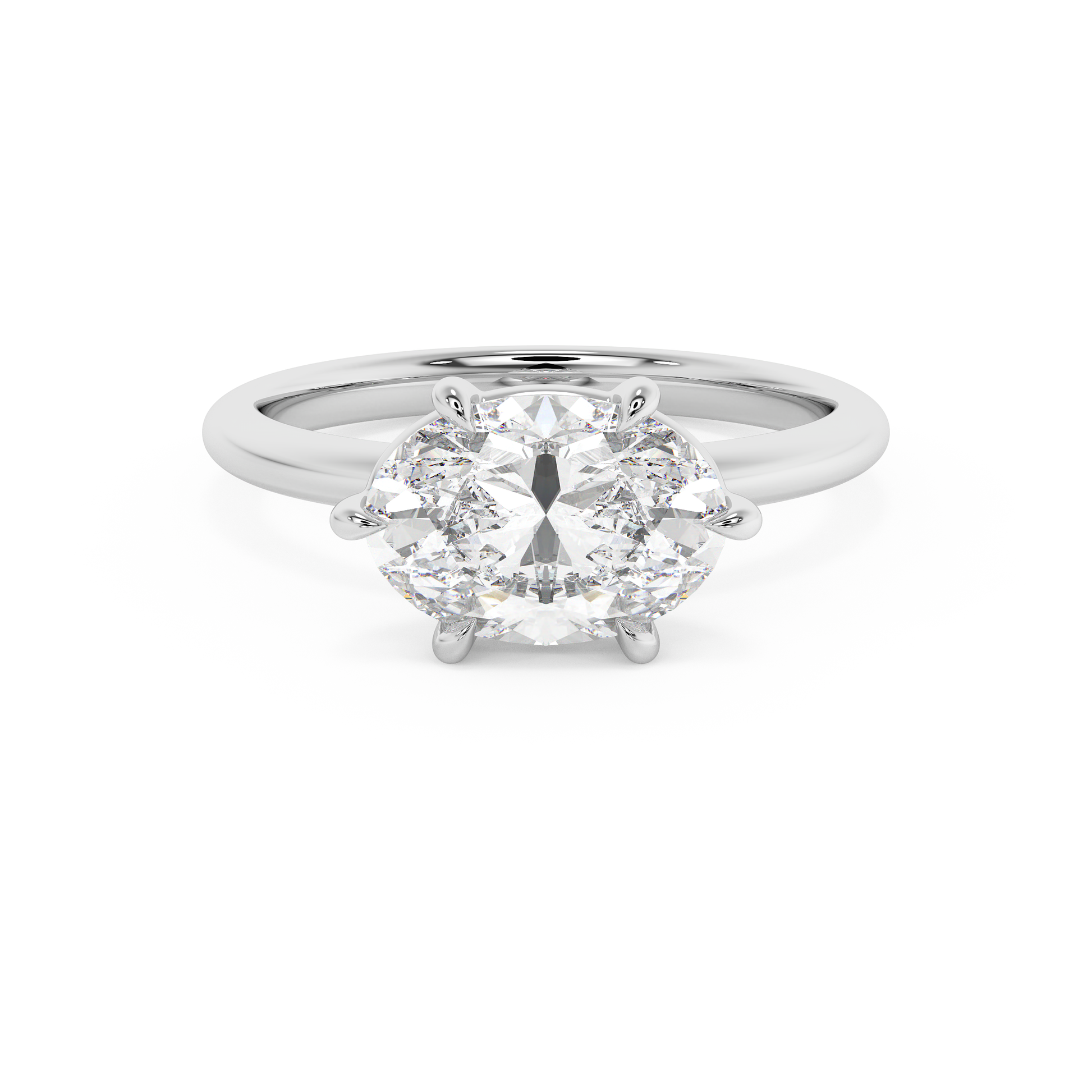Emerald Solitaire Lab Grown Diamond Engagement Ring