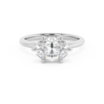 Emerald Solitaire Lab Grown Diamond Engagement Ring