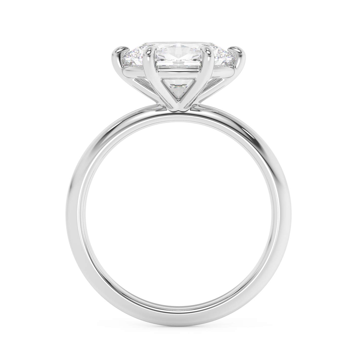 Emerald Solitaire Lab Grown Diamond Engagement Ring