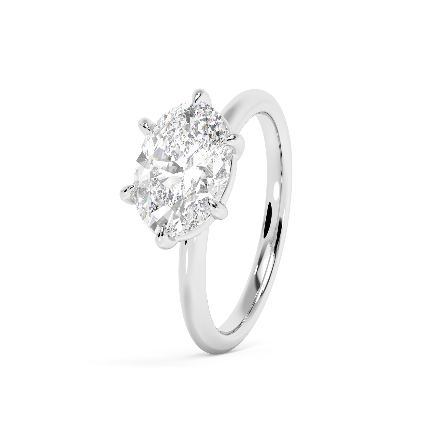 Emerald Solitaire Lab Grown Diamond Engagement Ring