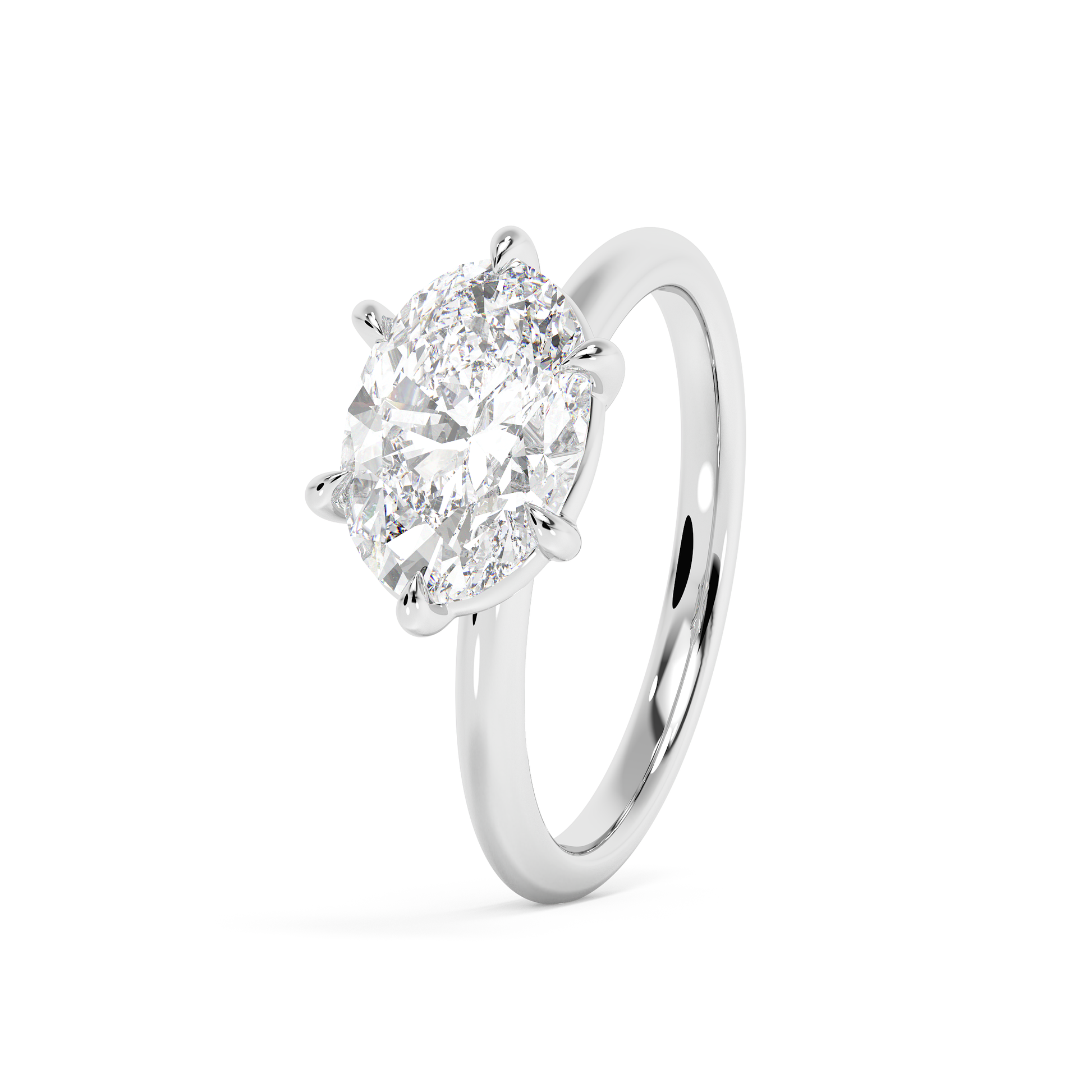 Emerald Solitaire Lab Grown Diamond Engagement Ring