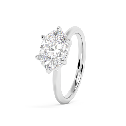 Emerald Solitaire Lab Grown Diamond Engagement Ring