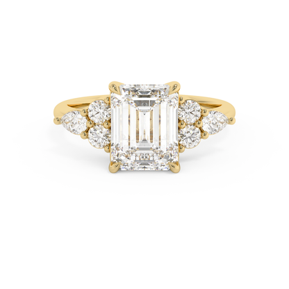 Emerald Solitaire Lab Grown Diamond Engagement Ring