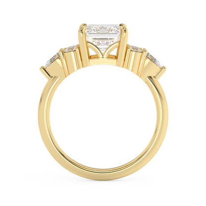 Emerald Solitaire Lab Grown Diamond Engagement Ring