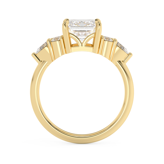 Emerald Solitaire Lab Grown Diamond Engagement Ring