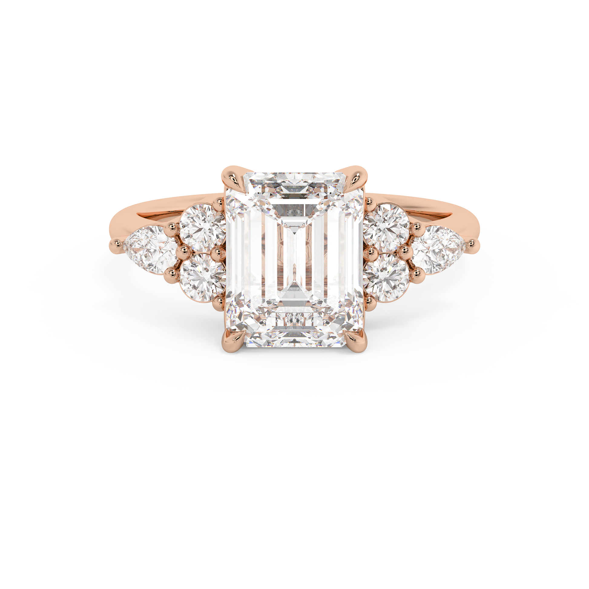 Emerald Solitaire Lab Grown Diamond Engagement Ring