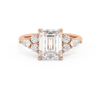 Emerald Solitaire Lab Grown Diamond Engagement Ring