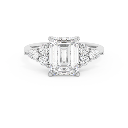 Emerald Solitaire Lab Grown Diamond Engagement Ring