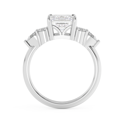 Emerald Solitaire Lab Grown Diamond Engagement Ring