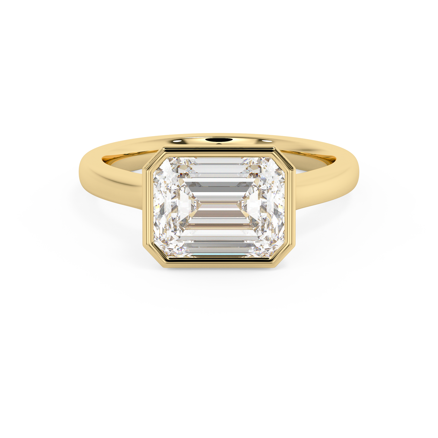 Emerald Solitaire Lab Grown Diamond Engagement Ring