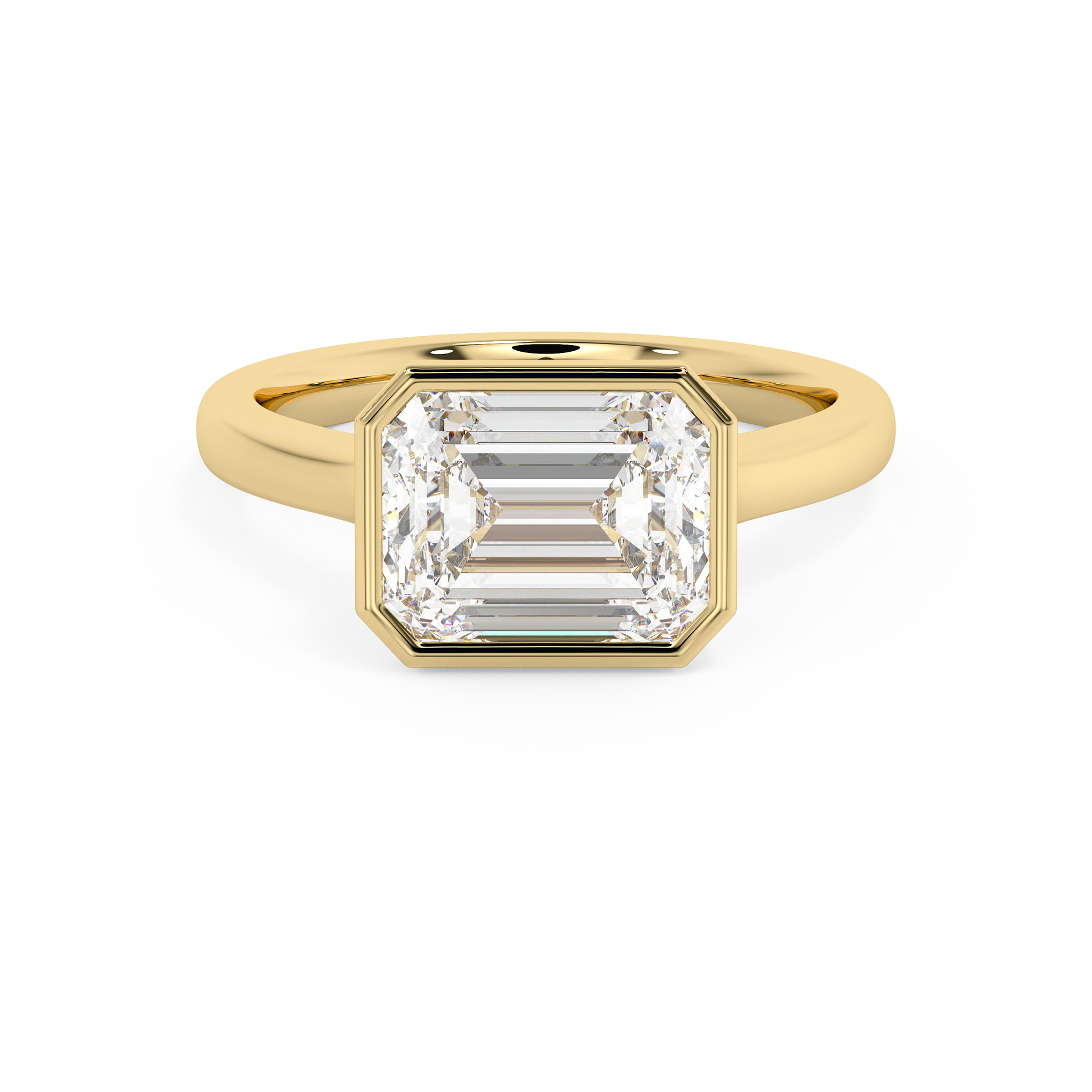 Emerald Solitaire Lab Grown Diamond Engagement Ring