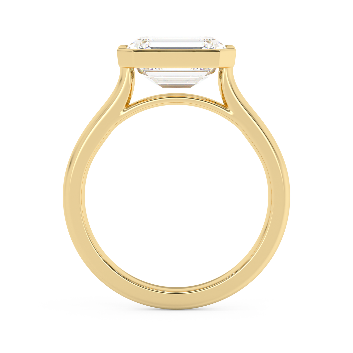 Emerald Solitaire Lab Grown Diamond Engagement Ring